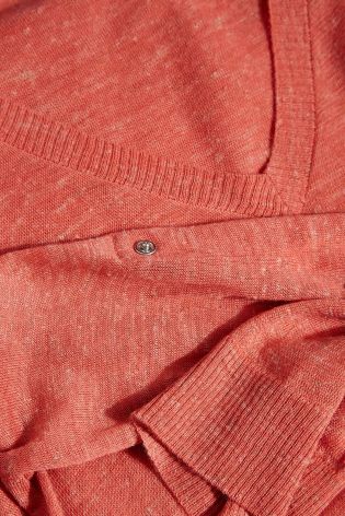 Slub Linen Mix V-Neck Sweater